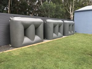 Row of Slimline Water Tanks